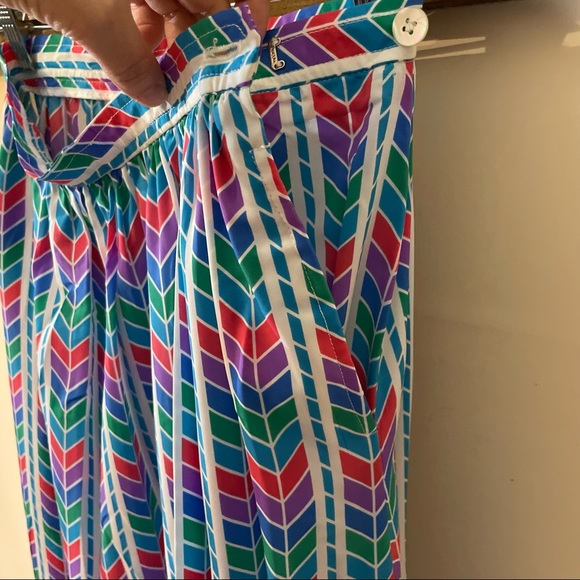Vintage Evan Picone Multicolour Chevron Pattern Pleated Skirt Size 8 - Picture 12 of 14
